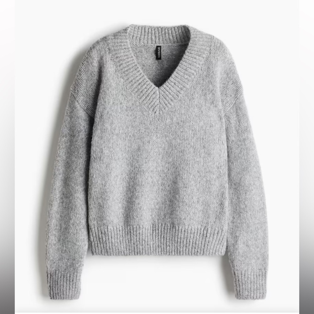 Cozy Gray V-Neck Sweater